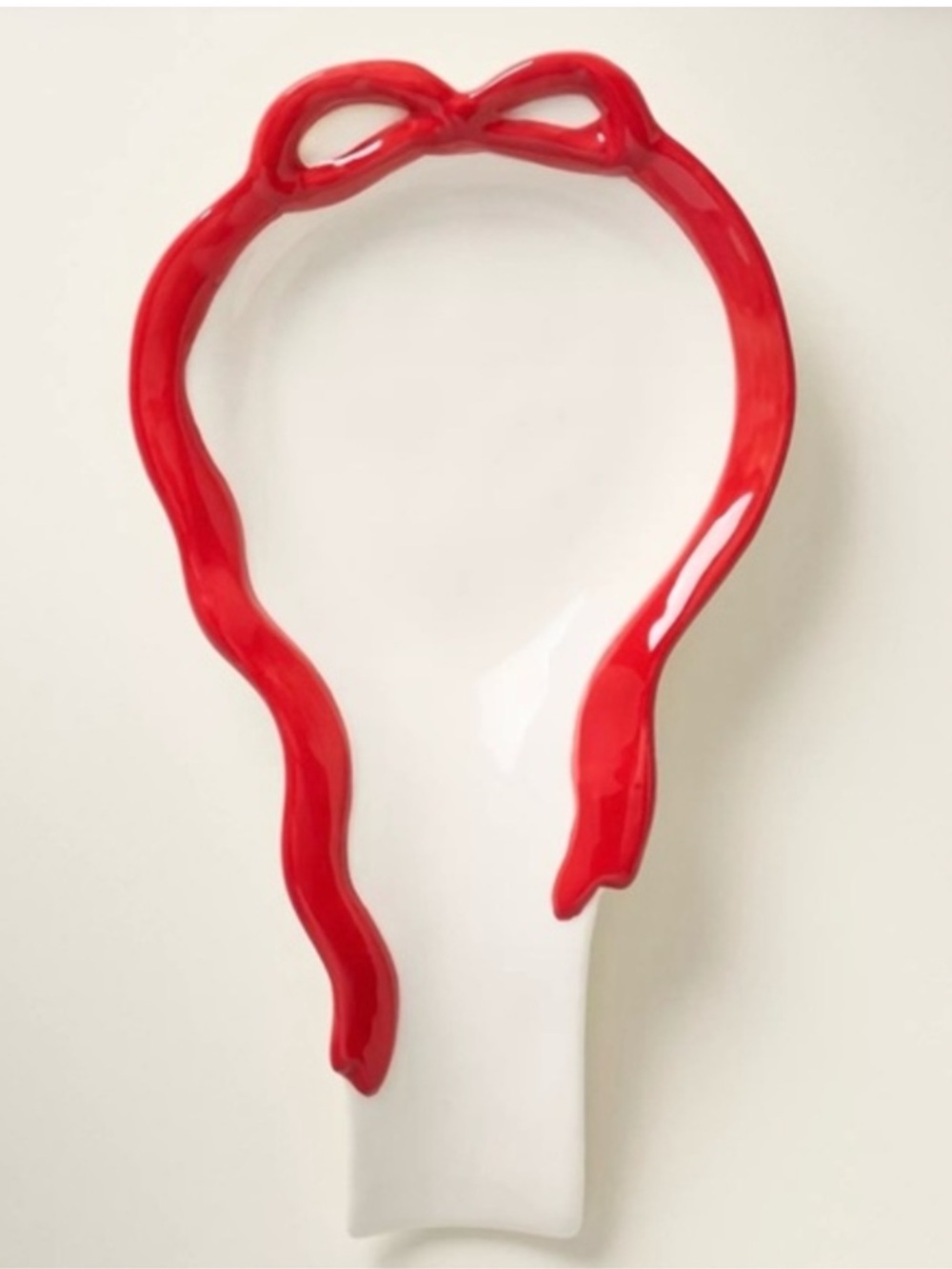 Anthropologie Red Ribbon Spoon Rest